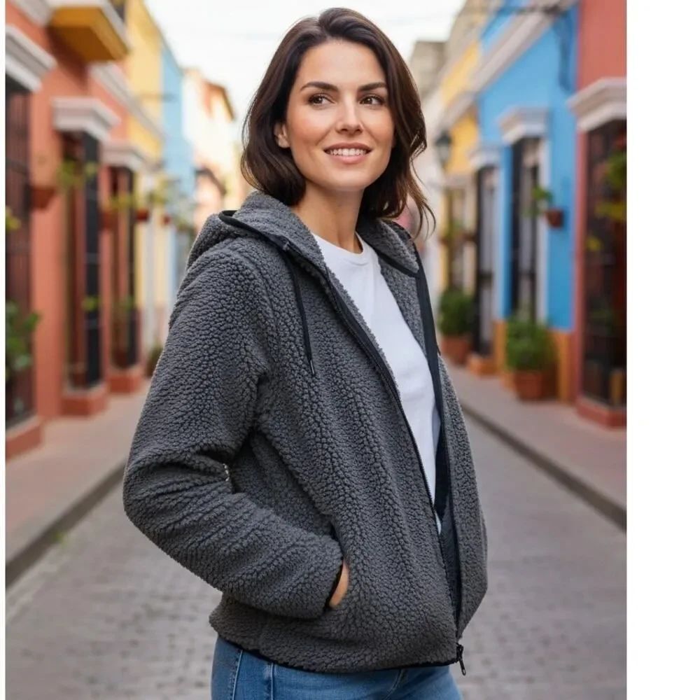 Vintage Polo by Ralph Lauren Womens Gray Fleece Full Zip Hoodie - Size: S (8)